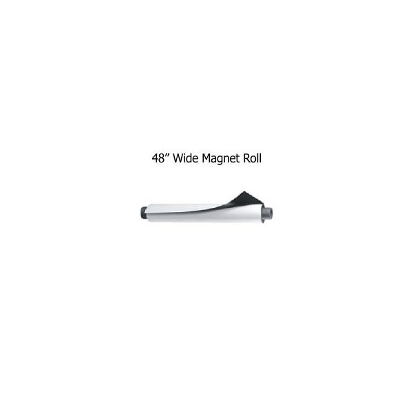 48 Inch Wide White Vinyl Magnetic Roll - 25' Rolls