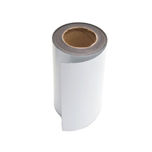 White Vinyl Magnetic Strips - 10" x 50' - 30 mil 