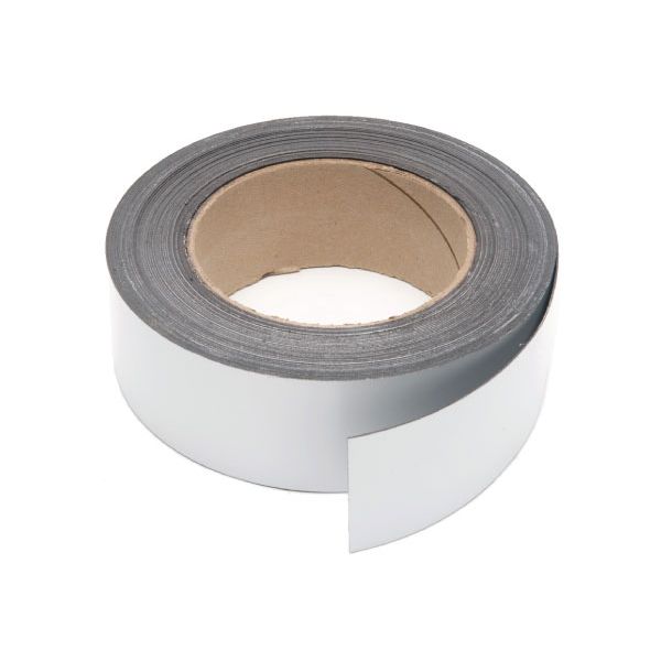 White Vinyl Magnetic Strips - 2" x 50' - 30 mil 