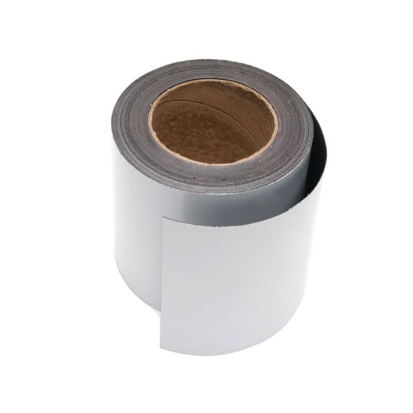 White Vinyl Magnetic Strips - 6" x 50' - 30 mil 