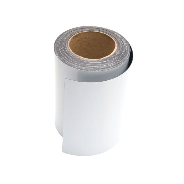 White Vinyl Magnetic Strips - 8" x 50' - 30 mil 