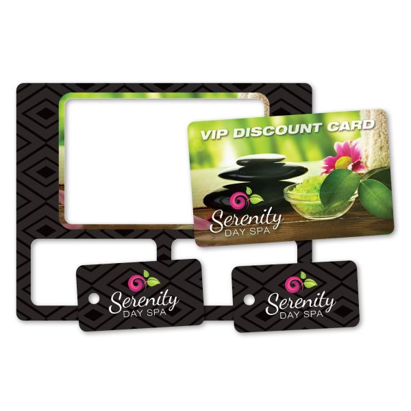 4" x 5" Custom Paper Wallet Card with 2 Key Tag Cards
