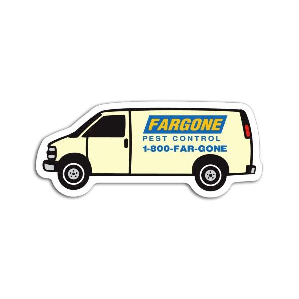 1.625" x 3.8125" Personalized Van Shaped Magnet