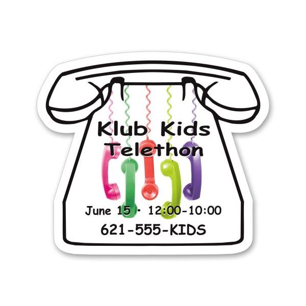 2.1875" x 2.5" Personalized Telephone Shaped Fridge Magnet