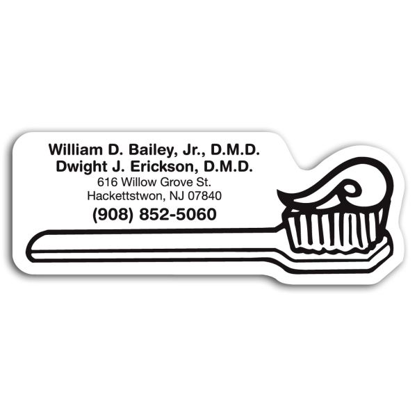 1.4375" x 3.5625" Personalized Toothbrush Shaped Magnet