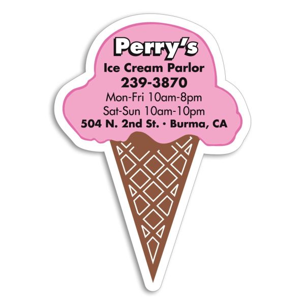 3" x 2.125" Personalized Ice Cream Cone Shaped Magnet