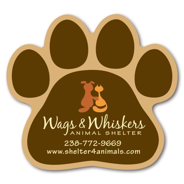 2.75" x 3" Personalized Paw Print Shaped Magnet 