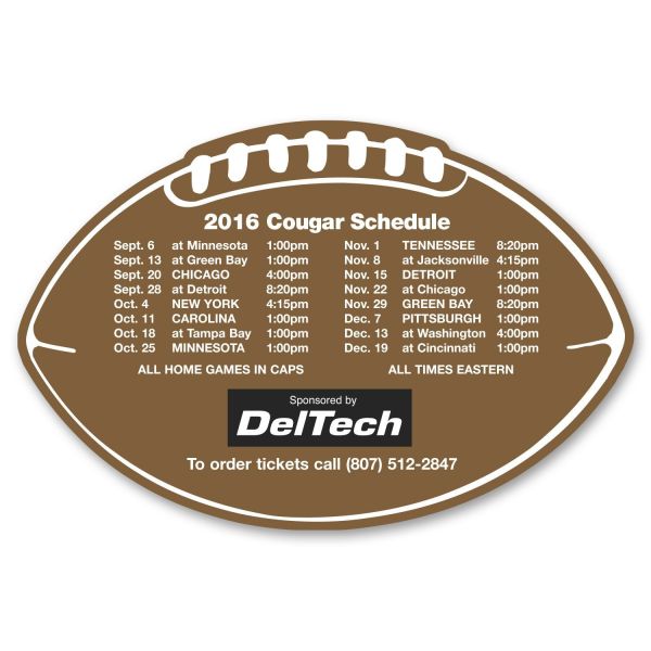 4.25" x 6.375" Custom Football Shaped Fridge Magnet