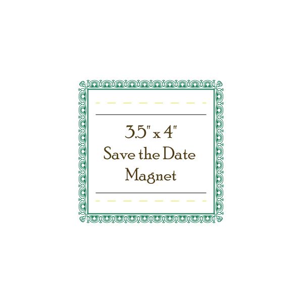 3.5" x 4" Custom Save the Date Magnet - Round Corners