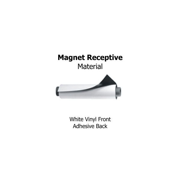 Magnetic Receptive Sheeting - White Vinyl Front with Adhesive Back