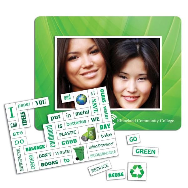 6.75" x 5.25" Recycling Message Magnet with Picture Frame and 40 Words