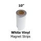 White Vinyl Magnetic Strips - 10