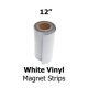White Vinyl Magnetic Strips - 12
