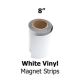 White Vinyl Magnetic Strips - 8
